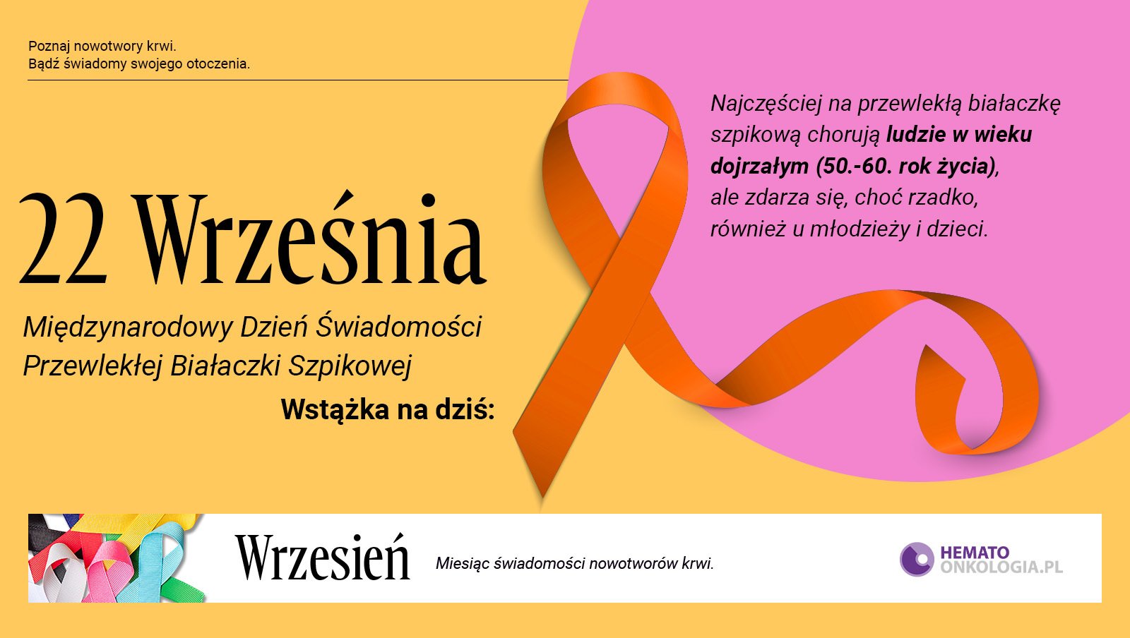 22 września – Międzynarodowy Dzień Świadomości Przewlekłej Białaczki Szpikowej