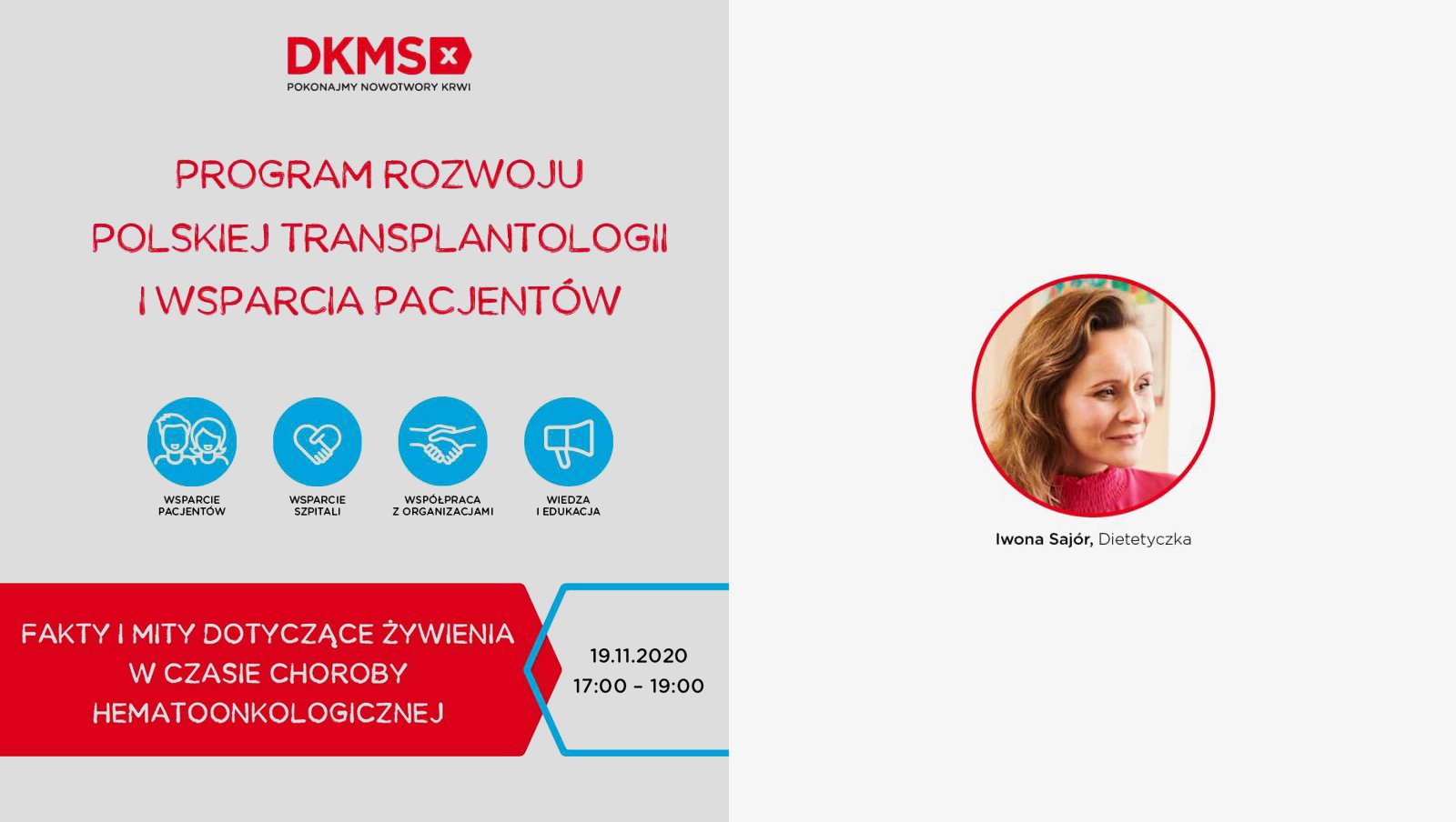 Webinar "Fakty i mity dotyczące żywienia w czasie choroby hematoonkologicznej" | 19.11.2020