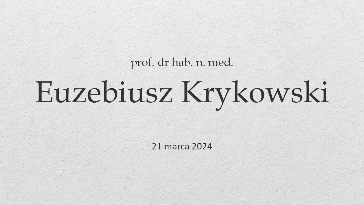 Odszedł prof. Euzebiusz Krykowski