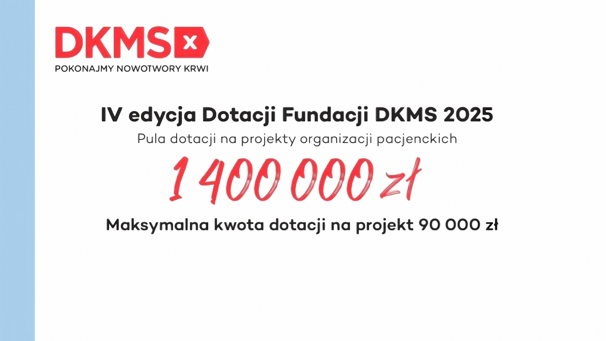 1,4 mln zł od Fundacji DKMS na wsparcie psychologiczne pacjentów hematologicznych