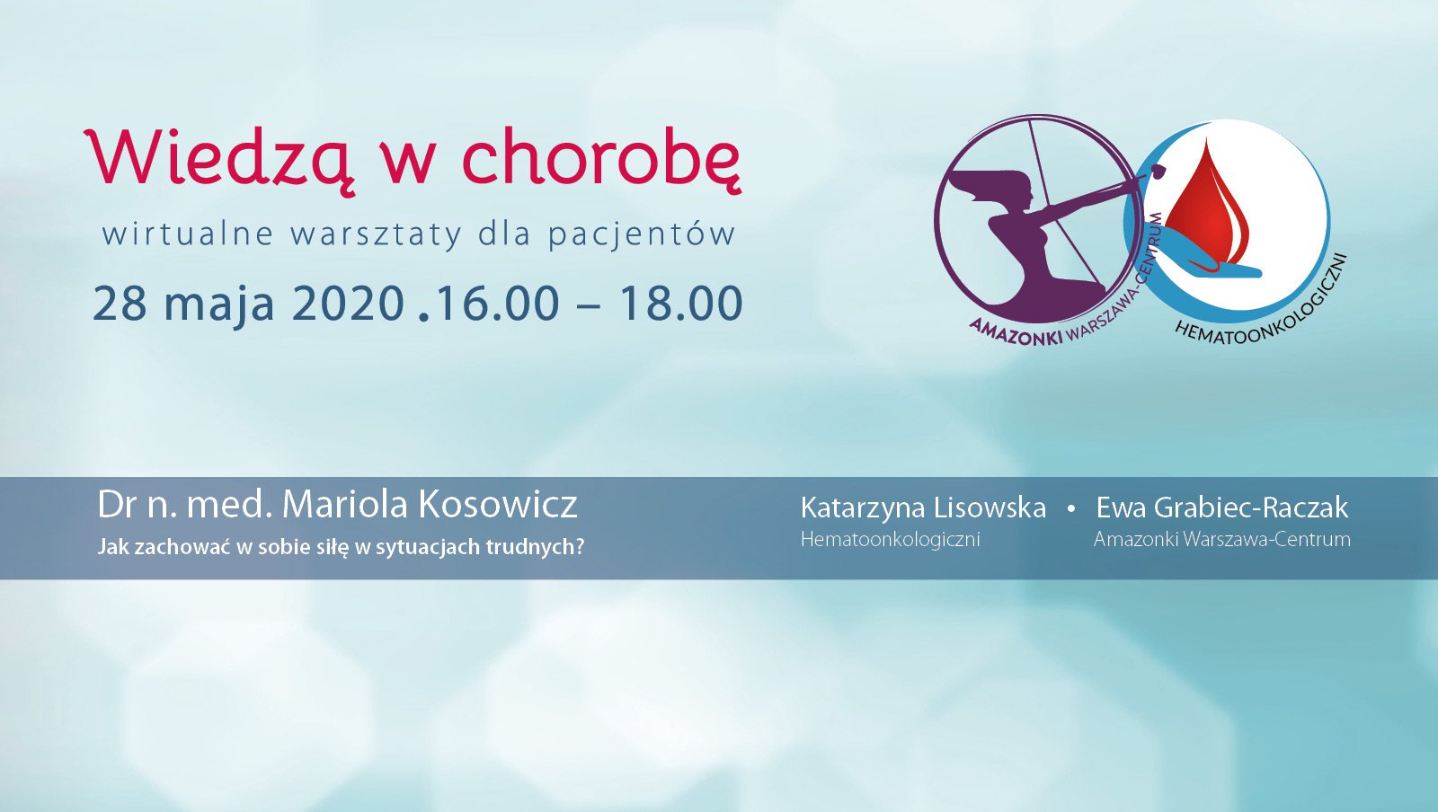 Wiedzą w chorobę - wirtualne warsztaty dla pacjentów