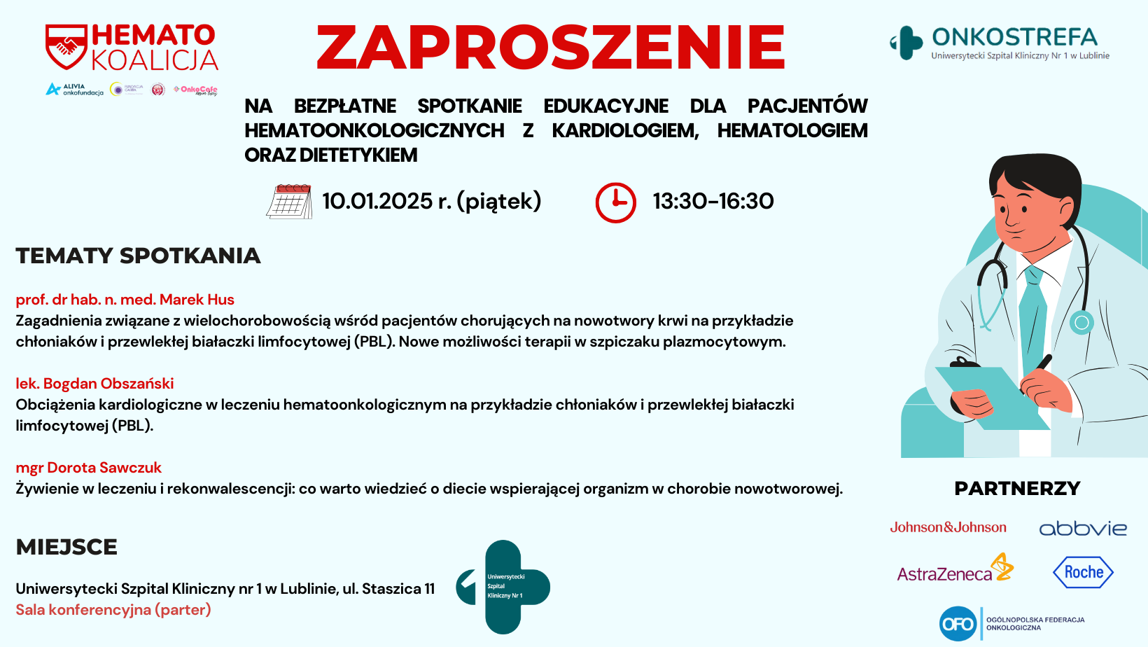 Bezpłatne spotkanie dla pacjentów hematoonkologicznych